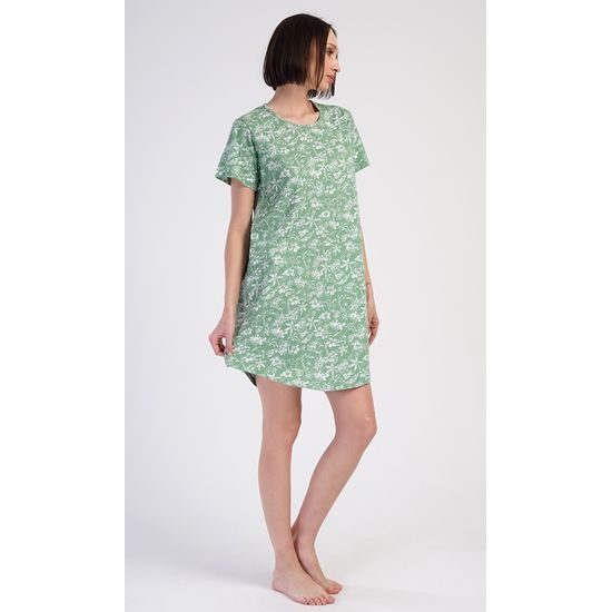 Dámská noční košile s krátkým rukávem Hawaii - zelená