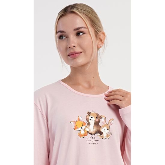 Dámské pyžamo dlouhé Olivia - světle lososová