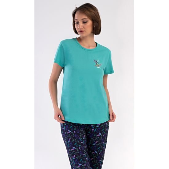 Dámské pyžamo kapri Kolibřík - mentolová