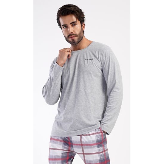 Pánské pyžamo dlouhé Marek - šedá
