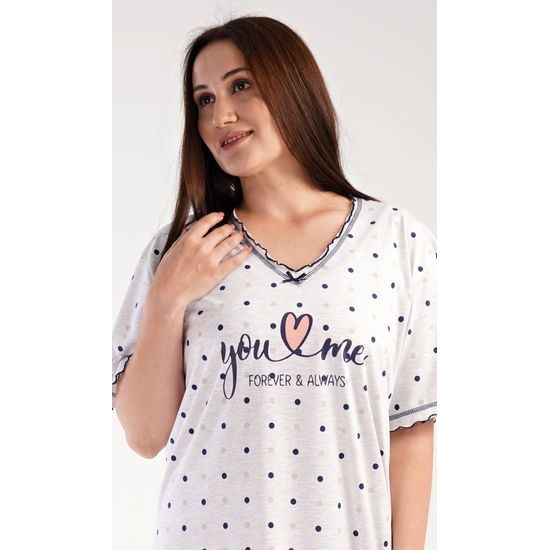 Dámská noční košile s krátkým rukávem Silvie - světle šedá