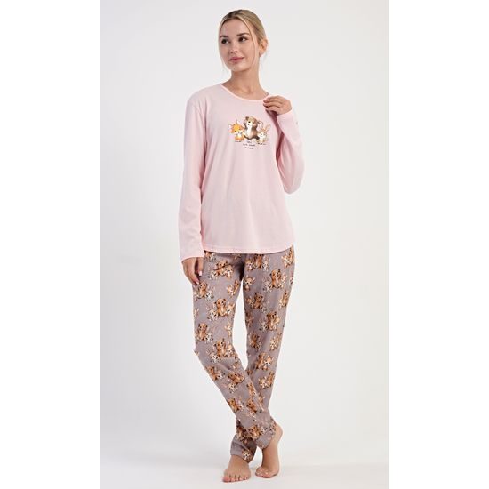 Dámské pyžamo dlouhé Olivia - světle lososová