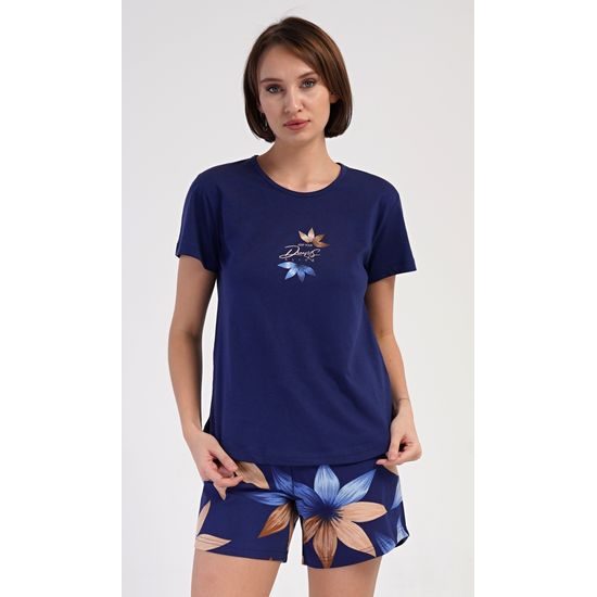 Dámské pyžamo šortky Sára - tmavě modrá