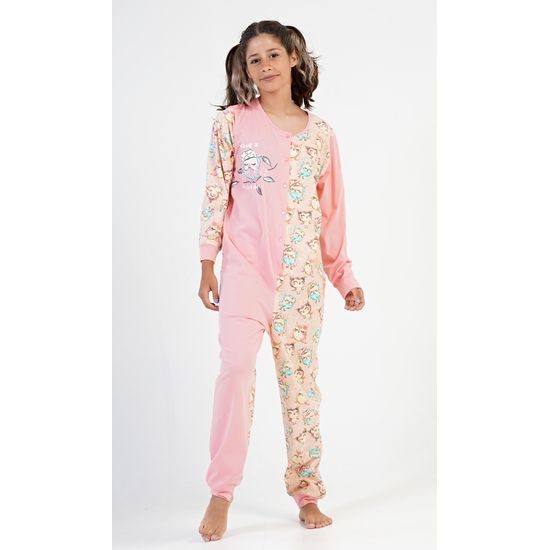 Dětský overal Sovičky - světle lososová