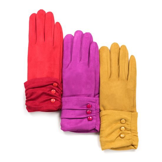 Elegantní rukavice s knoflíčky červené