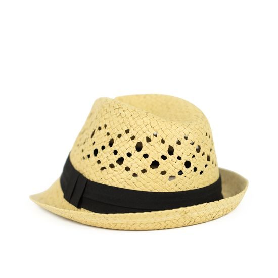 Klobouk trilby zdobený - béžový