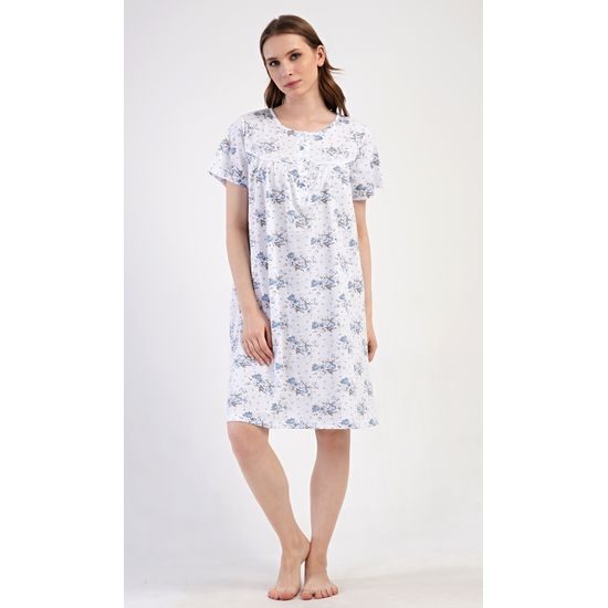 Dámská noční košile s krátkým rukávem Julie - modrá