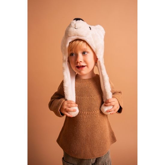 Ušanka medvídek bílá