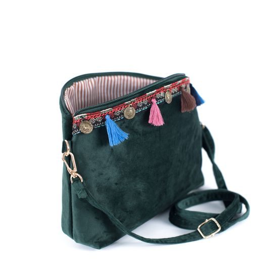 Boho taštička zelená