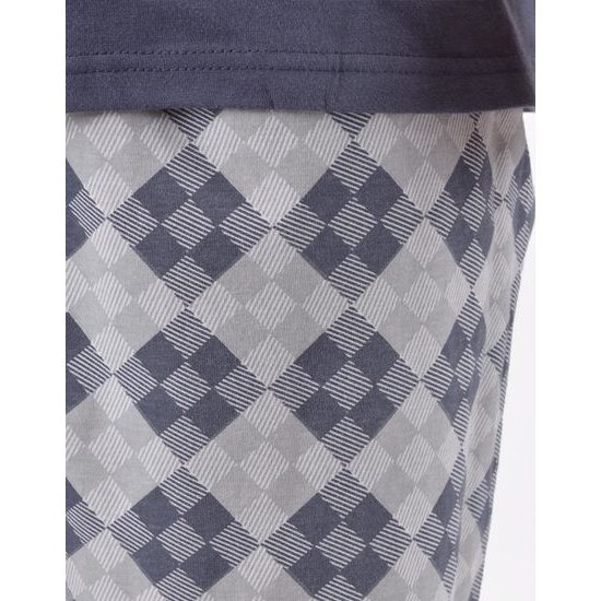 Pánské pyžamo krátké, šité, s potiskem 79198 - tm. šedá