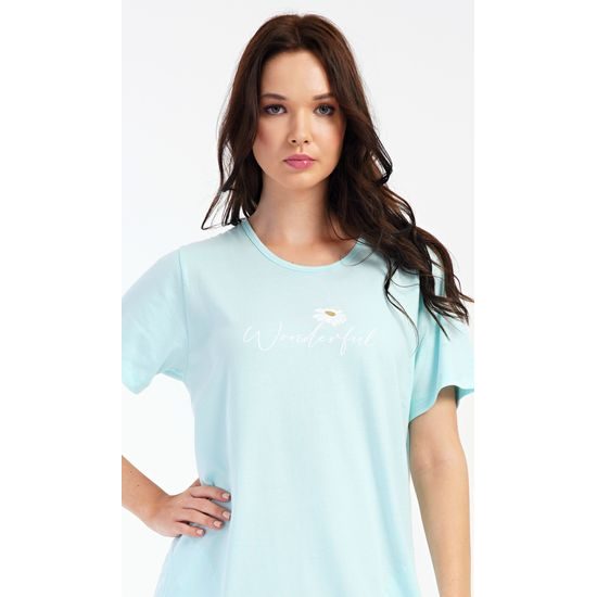 Dámské domácí šaty s krátkým rukávem Wonderful - mentolová