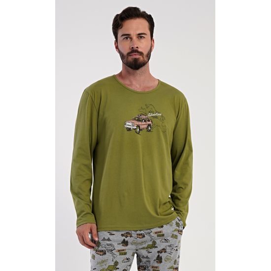 Pánské pyžamo dlouhé Adventure - khaki