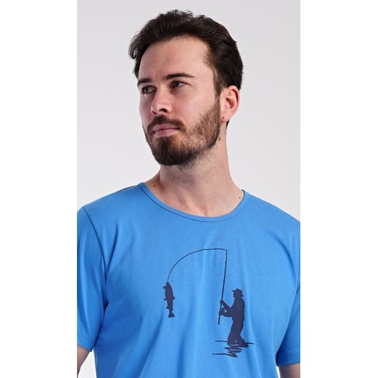 Pánské pyžamo šortky Rybář - modrá