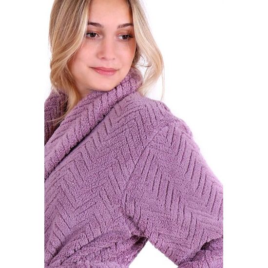 Dámský dlouhý župan se šálovým límcem ATHENA lila