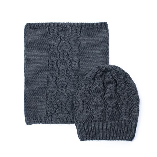 Zimní komplet čepice a nákrčníku petrolejový