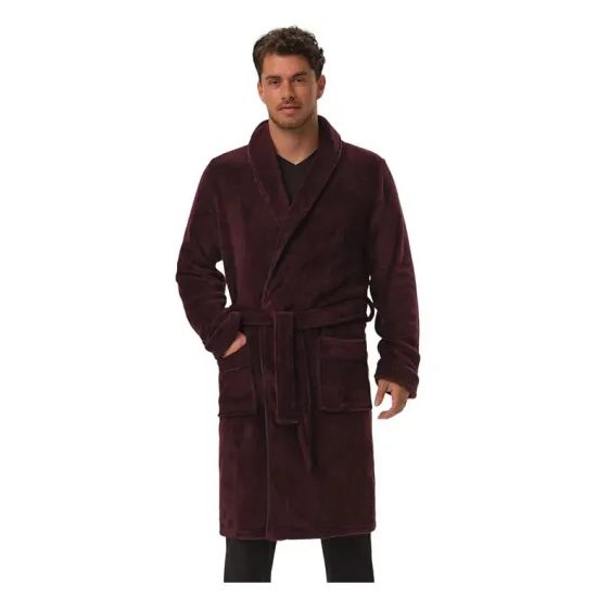 Hebký pánský župan Hustle vínový