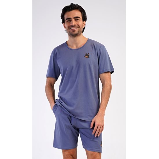 Pánské pyžamo šortky Pes - tmavě šedá