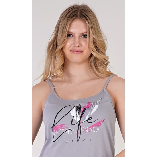 Dámská noční košile na ramínka Life - šedá