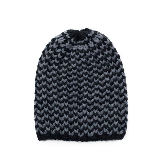 Čepice beanie do týla černo-šedá