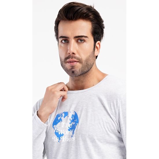 Pánské pyžamo dlouhé Matěj - světle šedá