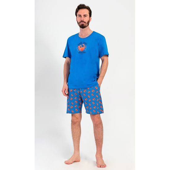 Pánské pyžamo šortky Bad crab - modrá