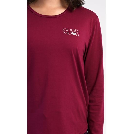 Dámské pyžamo dlouhé Emma - vínová