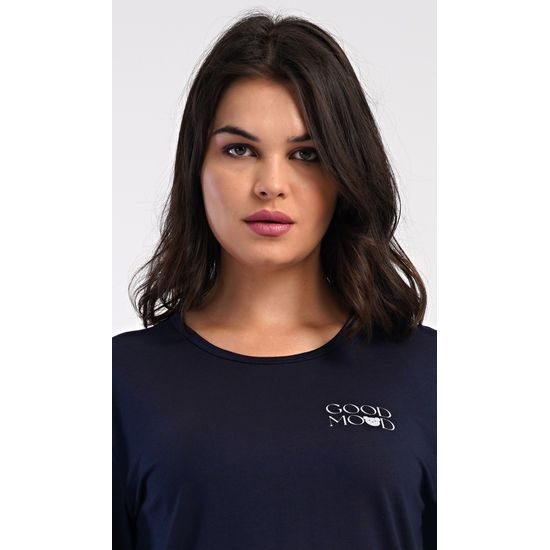 Dámské pyžamo dlouhé Emma - tmavě modrá