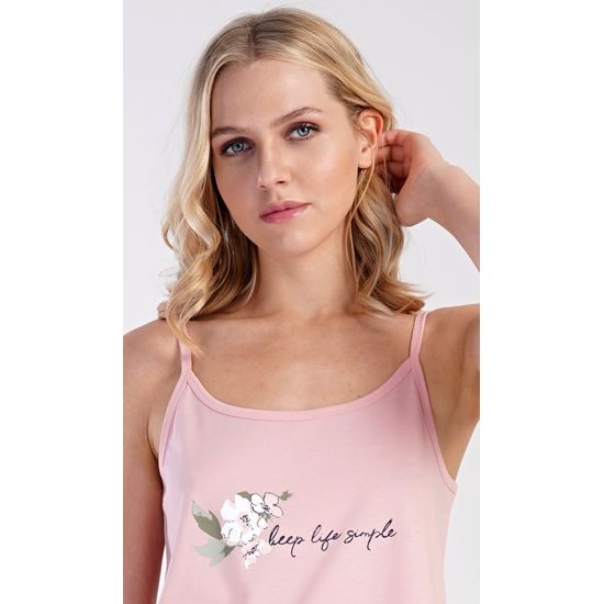 Dámská noční košile na ramínka Zuzana - světle růžová