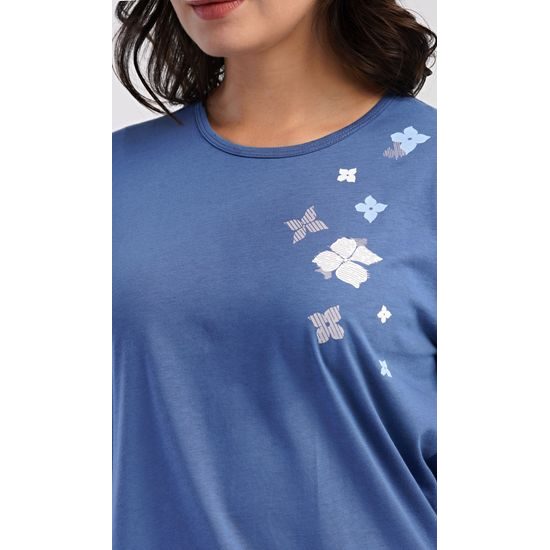 Dámské pyžamo dlouhé Joanne - modrošedá