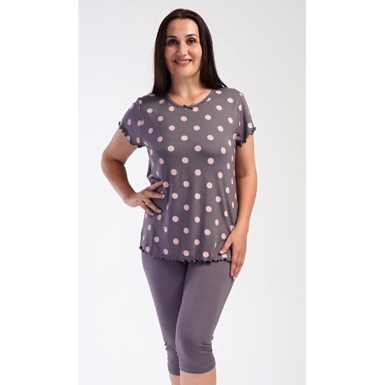 Dámské pyžamo kapri Puntík - hnědá