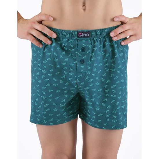 Dětské trenky volné chlapecké, šité, s potiskem - petrolejová pampelišková