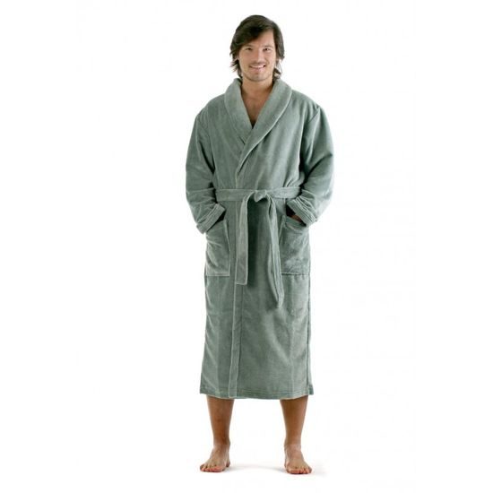 Dámský dlouhý savý župan se šálovým límcem TAMPA olivová