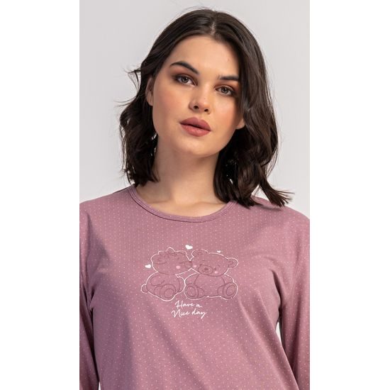 Dámské pyžamo dlouhé Emily - starorůžová