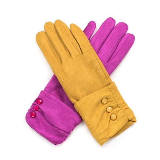 Elegantní rukavice s knoflíčky červené