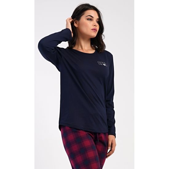 Dámské pyžamo dlouhé Emma - tmavě modrá