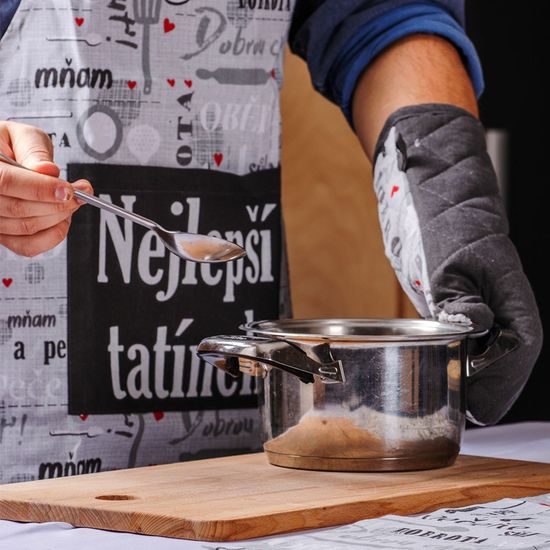 Nejlepší tatínek, zástěra, chňapka s magnetem, dvě utěrky