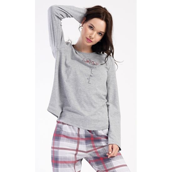 Dámské pyžamo dlouhé Brigitte - šedá