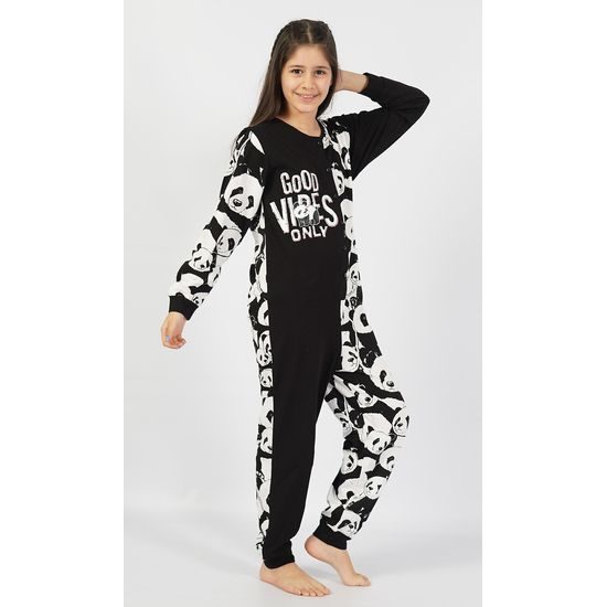 Dětský overal Good vibes only - černá