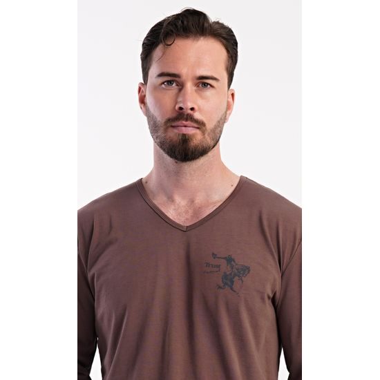 Pánské pyžamo dlouhé Paul - hnědá