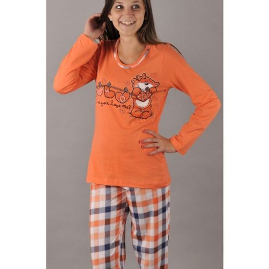 Dámské pyžamo VIENETTA SECRET Medvěd s prádlem oranžové | dlouhá pyžama |  Dámská pyžama, Dámské | Perfektní Prádlo.cz | Pohodlné noční prádlo, župany  a spodní prádlo pro Váš perfektní den!
