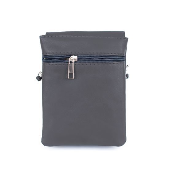 Šedá taška přes rameno s červeným detailem