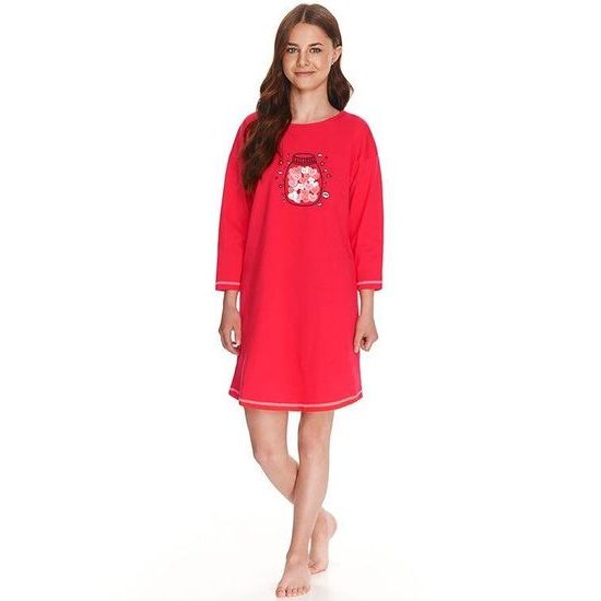 Dívčí noční košilka Livia červená se srdíčky