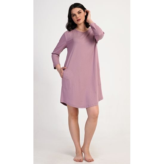 Dámské domácí šaty s tříčtvrtečním rukávem Emily - starorůžová