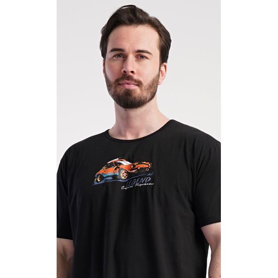 Pánská noční košile s krátkým rukávem Legend - černá