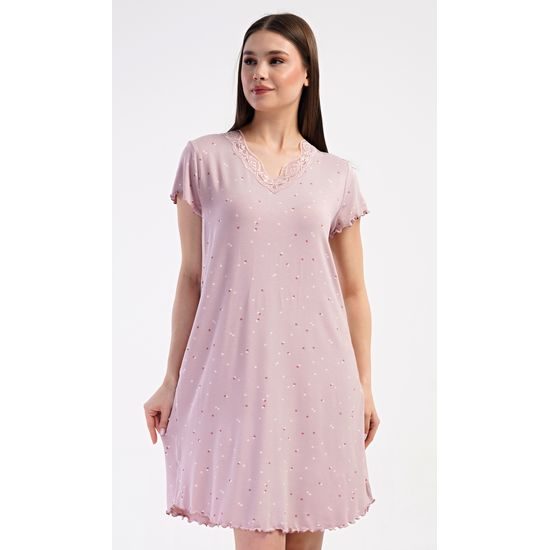 Dámská noční košile s krátkým rukávem Isabela - starorůžová
