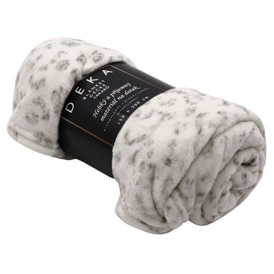 Deka 150 x 200 cm, 220 GSM, Bílá se vzorem