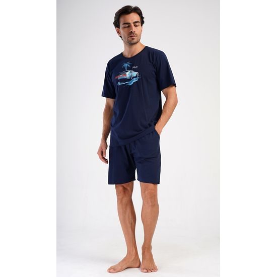 Pánské pyžamo šortky Jonáš - tmavě modrá