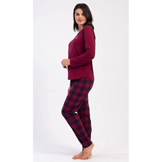 Dámské pyžamo dlouhé Emma - vínová