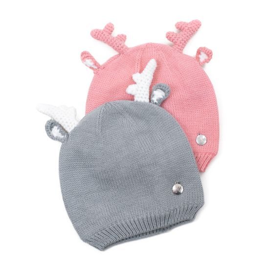 Sobí čepice s ušima světle růžová