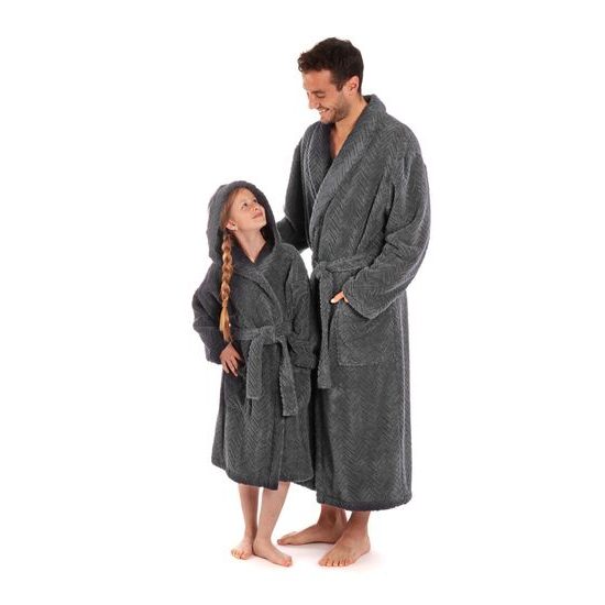 Pánský dlouhý župan se šálovým límcem ATHENA antracitová